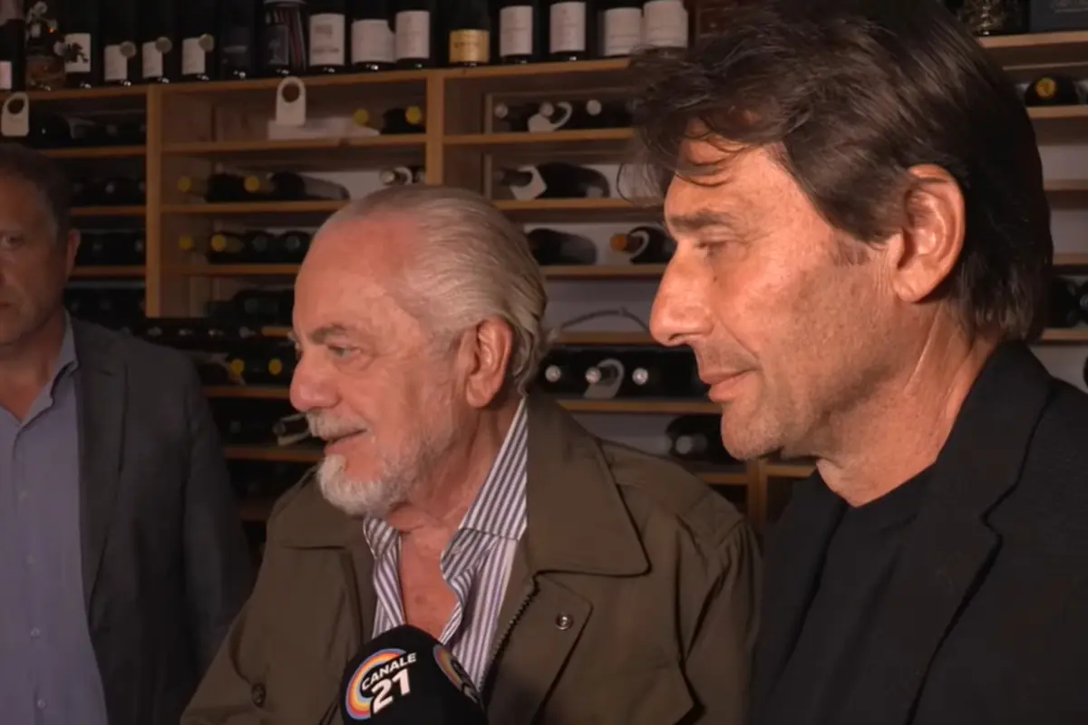 Conte e il presidente De Laurentiis